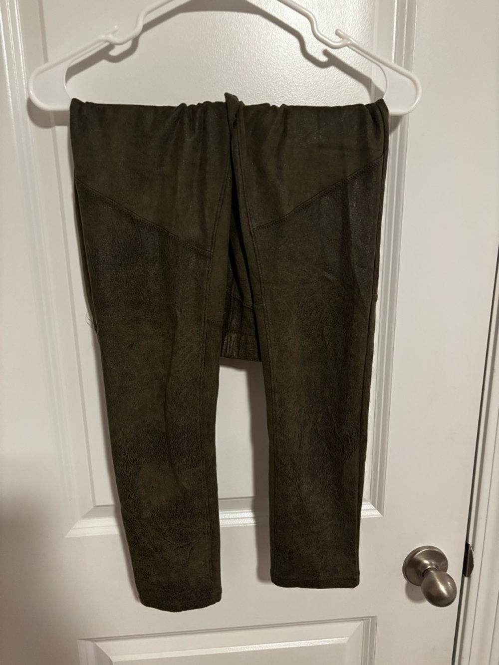 Olive Green Faux “Suede” Leggings